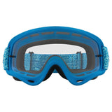 OAKLEY O-Frame MX Brille in Blau CRACKLE mit klaren Gläsern, Ersatzteile-Brille für Motocross und Offroad.