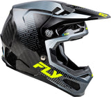 Fly Racing Formula S Carbon Protocol Motocrosshelm in Schwarz und Carbongrau mit Vis, stabiler Schutz für Motocrossfahrer