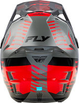Fly Racing Formula CP Slice Motocrosshelm in Grau-Schwarz, leichter Helm mit Belüftung und schützender Visieroptik.
