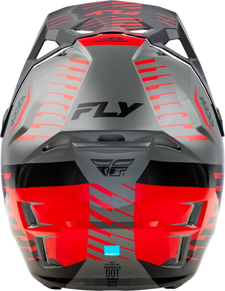 Fly Racing Formula CP Slice Motocrosshelm in Grau-Schwarz, leichter Helm mit Belüftung und schützender Visieroptik.