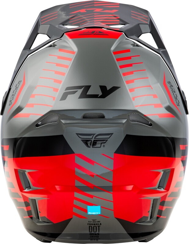 Fly Racing Formula CP Slice Motocrosshelm in Grau-Schwarz, leichter Helm mit Belüftung und schützender Visieroptik.