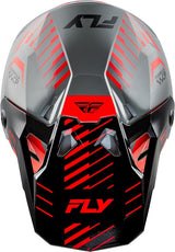 Motocrosshelm FLY RACING Formula Cp Slice in Grau-Schwarz, leichter Schutzhelm mit Visier und atmungsaktivem Design.