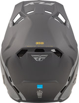 Motocrosshelm FLY RACING Formula CC Objective in Schwarz-Grau, stabile Schutzbrille und atmungsaktives Design.