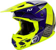 Motocrosshelm FLY RACING Kinetic Rally, Hi-Visblau-Schwarz, mit robustem Visier und Belüftungsöffnungen, für sicheren Schutz bei Rennen