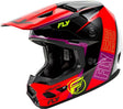 Motocrosshelm FLY RACING Kinetic Rally in Rot, Schwarz und Weiss mit visier und Belüftungen, sportliches Design