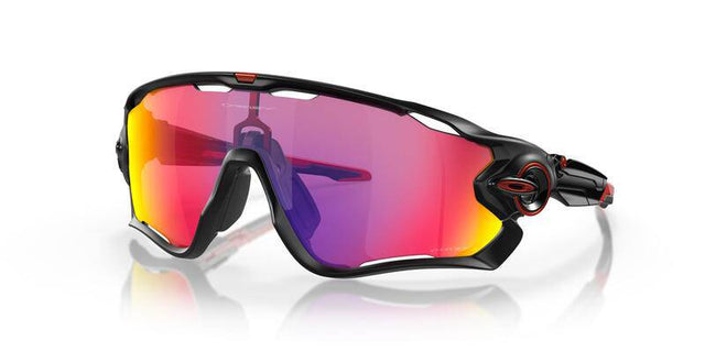 OAKLEY Jawbreaker™ Sonnenbrille mit Prizm Road Gläsern, sportliche Brille für Radfahren, in schwarzem Rahmen.