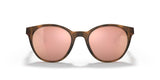 OAKLEY Spindrift Sonnenbrille mit Prizm Rose Gold Gläsern, Brille mit schwarzem Rahmen und reflektierenden Gläsern, Nahaufnahme