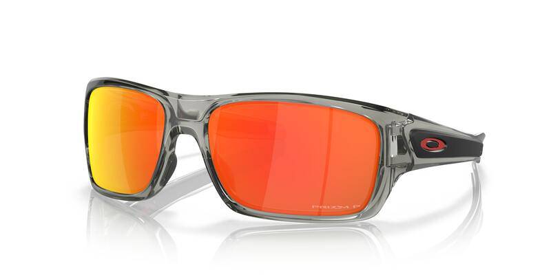 OAKLEY Turbine Sonnenbrille mit Prizm Ruby polarized Gläsern, sportliches Design, schwarze Rahmen, reflektierende Gläser