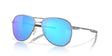 OAKLEY Contrail Sonnenbrille mit Prizm Sapphire Gläsern, sportliche Brille mit dunklem Rahmen und reflektierenden Linsen