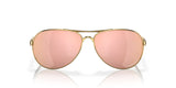OAKLEY Feedback Sonnenbrille mit poliertem Goldrahmen und Prizm rose gold polarisierte Gläser, modischer Schutz für die Augen