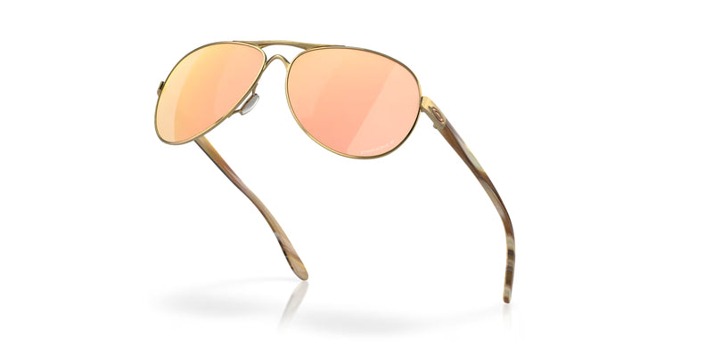 OAKLEY Feedback Sonnenbrille mit poliertem Goldrahmen und Prizm rose gold polarisierte Gläser, modischer Schutz vor Sonnenlicht