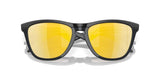 OAKLEY Frogskins™ Hybrid Sonnenbrille mit Prizm 24k Polarized Gläsern, stilvolle Brille mit schwarzen Rahmen und reflektierenden Gläsern