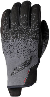 Schwarze RST K-Sport CE Motorradhandschuhe aus Leder mit Knöchelprotektoren und verstellbarem Handgelenkverschluss.