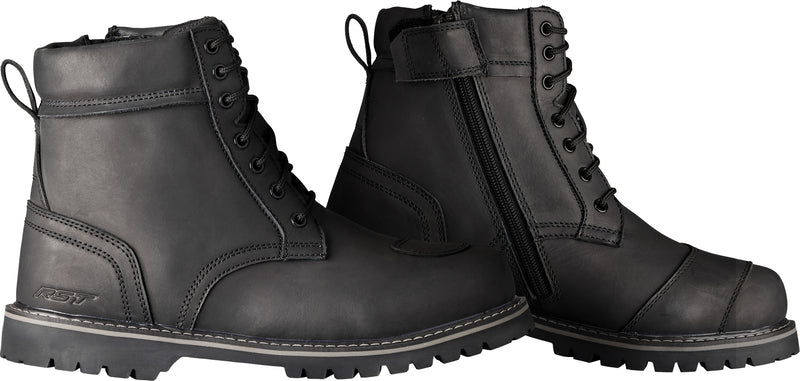 Schwarze RST Roadster 3 CE Lederstiefel für Motorräder, klassische Schuhe aus Leder, seitliche Schnallen und robuste Verarbeitung