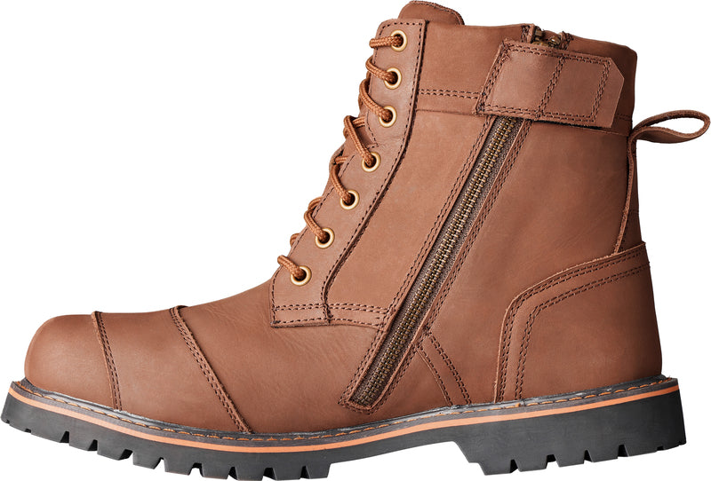Braune RST Roadster 3 CE Lederstiefel, klassische Motorradschuhe aus Leder mit robustem Design und strapazierfähigen Sohlen.