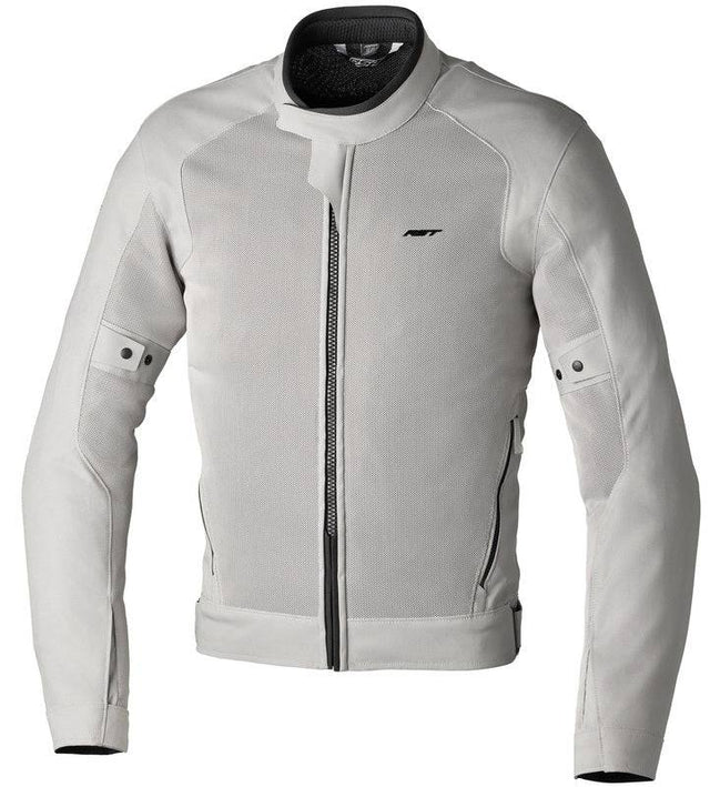 Rst Spectre Air CE Textil-Motorradjacke in Silber, Touring-Jacke mit atmungsaktivem Material und Schutzvorrichtungen.
