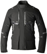 Schwarze RST Pro Series Vulcan CE Textil-Motorradjacke für Adventure, wetterfest und langlebig, mit robusten Protektoren.