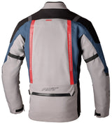 RST Pro Series Vulcan CE Textil-Motorradjacke, Silber und Blau, Adventure Jacke mit Schutzmaterial für Motorradfahrer