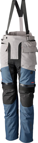 RST Vulcan CE Textilhose in Silber und Blau, strapazierfähige Adventure-Hose mit reflektierenden Elementen und verstellbaren Verschlüssen.