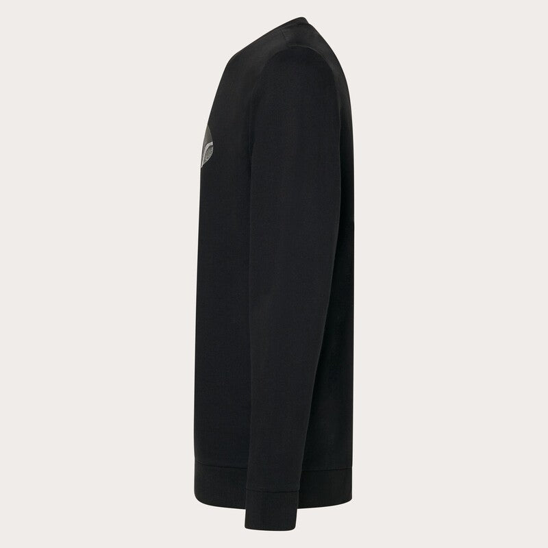 Schwarzer Oakley Ellipse Crew Hoodie aus Freizeitbekleidung, bequem und sportlich, mit Logo-Details auf der Vorderseite.