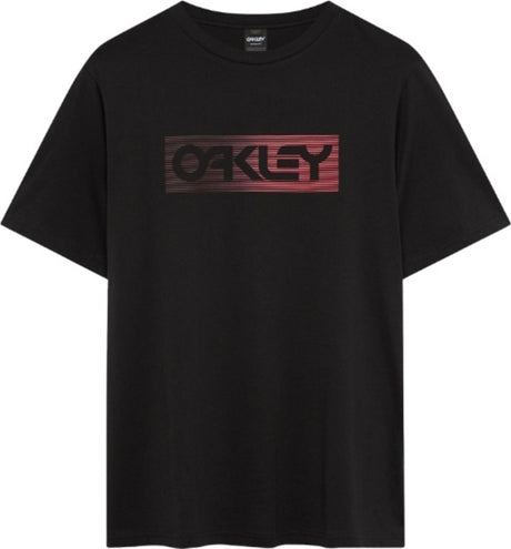 Schwarzes OAKLEY Dual B1B Logo T-Shirt, Freizeitbekleidung, mit Logo-Print, bequemes Design, frontale Ansicht