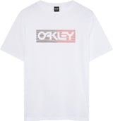 Weiße OAKLEY Dual B1B Logo T-Shirt für Freizeitbekleidung, mit sichtbarem Logo-Design auf der Vorderseite
