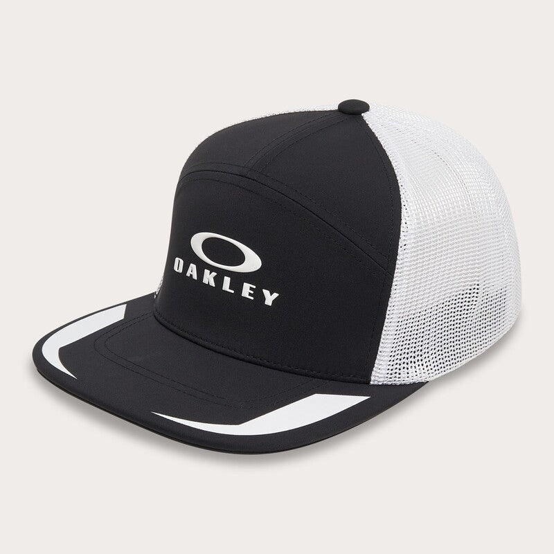 OAKLEY Podium Trucker Cap, Freizeitbekleidung, mit Mesh-Visier und OAKLEY Logo, schwarze Cap, lässiger Baseball-Cap-Stil