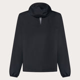 OAKLEY Jacke Foundational, bequeme Freizeitbekleidung, schwarze Jacke mit sichtbaren Reißverschlüssen und Kapuze.