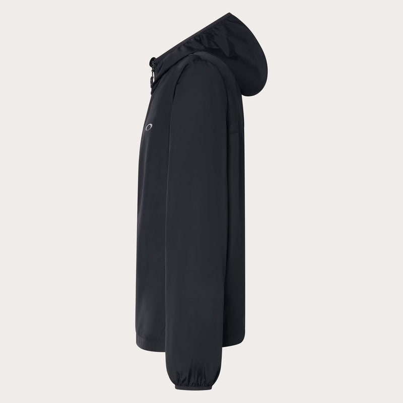 OAKLEY Jacke Foundational, bequeme Freizeitbekleidung aus weichem Material, detailliertes Design, dunkle Farbgebung, auf einem weißen Hintergrund