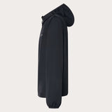 OAKLEY Jacke Foundational, bequeme Freizeitbekleidung aus weichem Material, detailliertes Design, dunkle Farbgebung, auf einem weißen Hintergrund