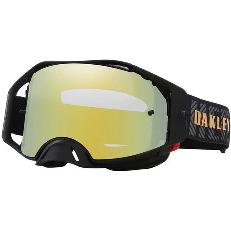 OAKLEY Airbrake MX-Brille mit Herlings Signature, 24K Iridium Linse, sportliche Motocross-Brille in schwarzem Design