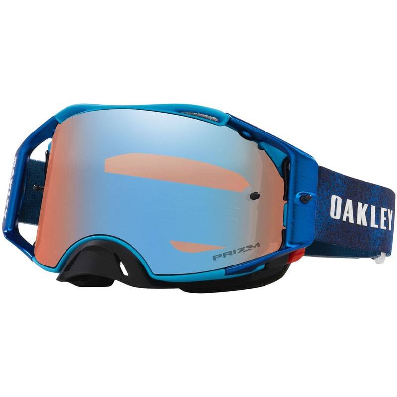 OAKLEY Airbrake MX-Brille mit Sexton Signature, Prizm MX Sapphire Linse, gebogene Schutzbrille für Motocross, bequemes Design