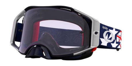 OAKLEY Airbrake MX-Brille mit TLD RWB Stars Prizm Linse für Low-Light-Motocross, schwarzes Rahmen-Design, klare Sicht