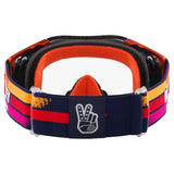 OAKLEY Airbrake MX-Brille mit TLD Navy Sunrise Rahmen und klarer Linse für Motocross- und Offroad-Sport.