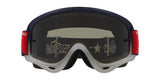OAKLEY O-Frame MX Brille mit dunkem Rauchglas und rotem, weißen und blauen Stars-Design für Motocross.