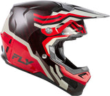 Motocrosshelm FLY RACING Formula S Carbon Byte in karbongrau mit rot akzentuierendem Design, leichter und sicherer Schutz.