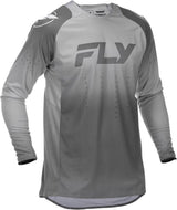 Fly Racing Evolution Dst MX-Jersey in Weiß und Grau, atmungsaktives Motocross-Trikot mit langlebigem Material.