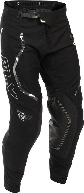 Fly Racing Evolution DST Spark Special Edition MX-Hose in Schwarz und Silber, strapazierfähige Motocross-Hose mit elastischem Material