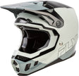 Motocrosshelm FLY RACING Formula CC Glide in Grau-Schwarz, strap und Belüftungsöffnungen sichtbar