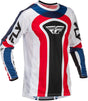 Fly Racing Lite Glory Special Edition MX-Jersey in Rot, Weiß und Blau, mit sportlichem Design und atmungsaktivem Material.