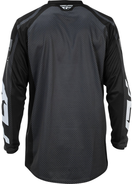 Fly Racing F 16 MX-Jersey in Schwarz und Weiß, leichtes und atmungsaktives Motocross-Trikot mit langlebigem Material.