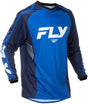 Fly Racing F 16 MX-Jersey in Dunkelblau und Weiß, atmungsaktiv und bequem für Motocross-Fahrten.