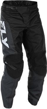 Fly Racing F 16 MX-Hose in Schwarz und Weiß, robuste Motorradhose mit sportlichem Design und komfortabler Passform.