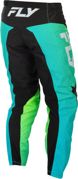 Fly Racing F 16 MX-Hose in Aqua, Schwarz und Weiß, strapazierfähige Motocross-Hose mit robustem Design und bequemer Passform