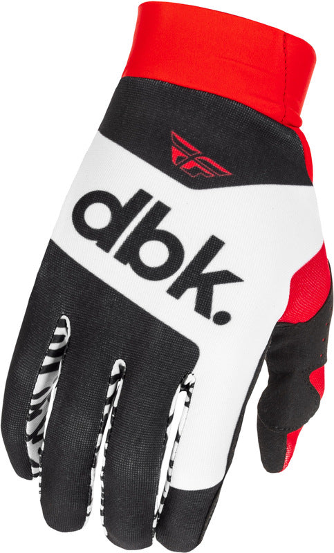 Fly Racing Pro Lite Dbk MX-Handschuhe in Schwarz, Weiß und Rot, strapazierfähige Motorradhandschuhe mit Knöchelprotektoren