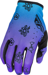 Fly Racing Lite Outline Special Edition MX-Handschuhe in Lila, Blau und Schwarz, mit strapazierfähigem Design und flexiblem Tragekomfort
