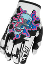 Fly Racing Lite Warp Special Edition MX-Handschuhe in Weiß, Blau und Rosa, mit strapazierfähigem Material und komfortabler Passform