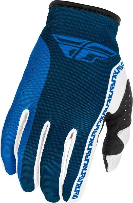 Fly Racing Lite MX-Handschuhe in Blau und Weiß, atmungsaktiv und bequem, für Motocross und Offroad-Fahrten