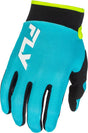 Fly Racing F 16 MX-Handschuhe in Aqua, Schwarz und Weiß, mit strapazierfähigem Material und sicherem Griff