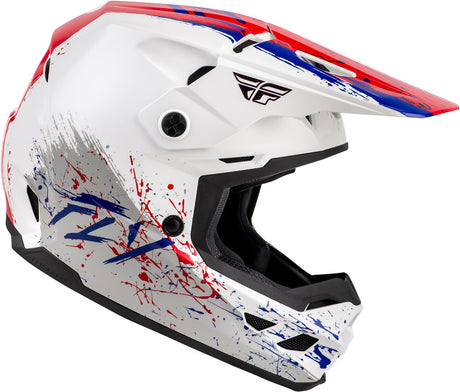 Fly Racing Kinetic Drip Jugend Helm Rotweissblau